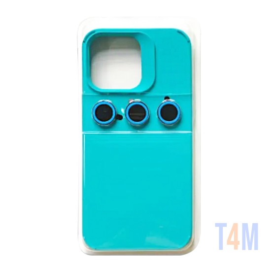 Silicone Case with Separate Camera Glass Set for Apple iPhone 14 Pro Max Green